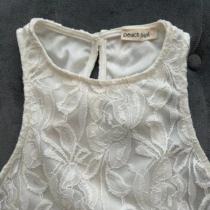 Peach Royal Lace Sleeveless Top